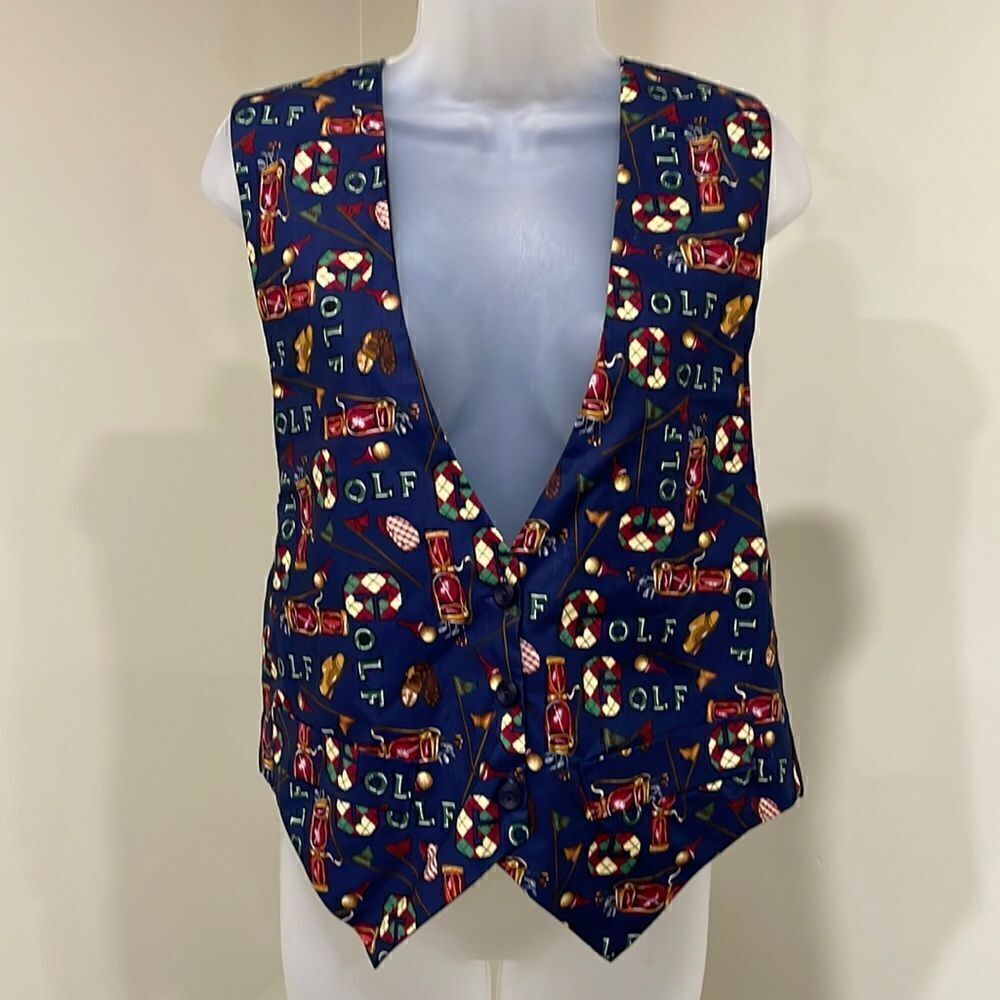 NWOT JLN USA Argyle Golfing Vest.  Size M medium 8/10
